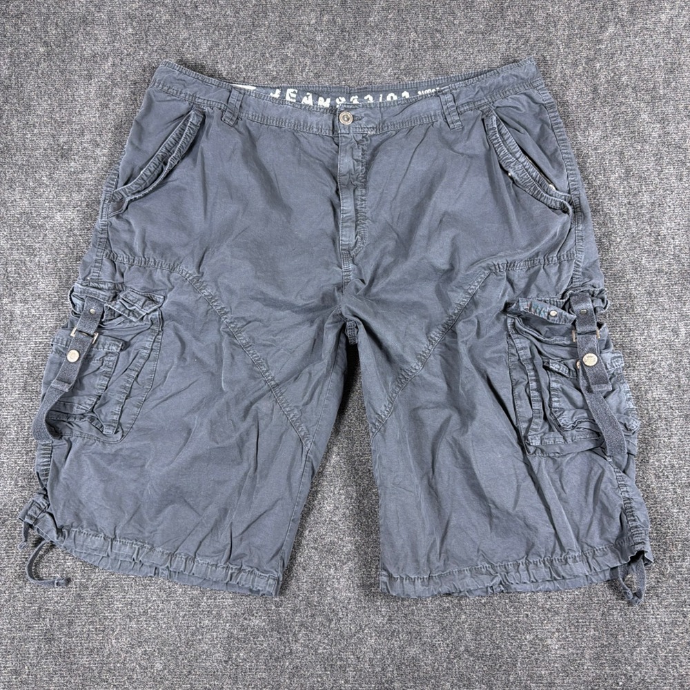 Stone Touch Cargo‎ Shorts Cotton Tactical Utility Baggy Long Size 44 Grey Mens